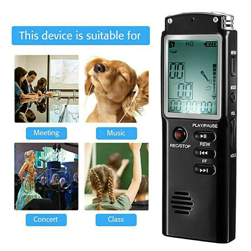 32G Voice Activated Mini Digital Sound Audio Recorder Dictaphone MP3 Player