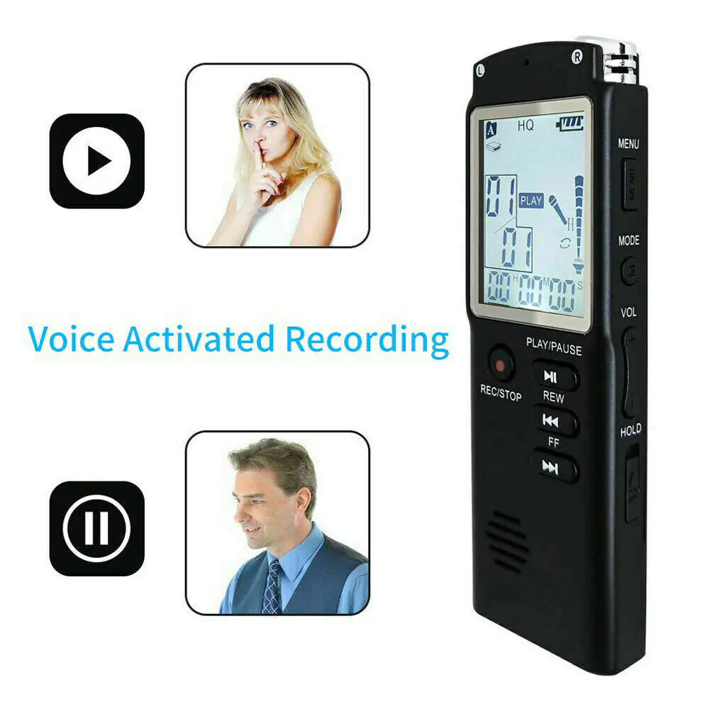 32G Voice Activated Mini Digital Sound Audio Recorder Dictaphone MP3 Player