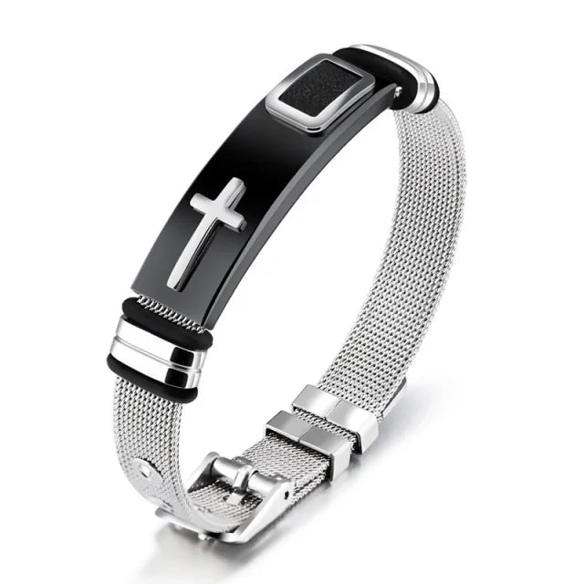 Stainless Steel Cross Bracelet