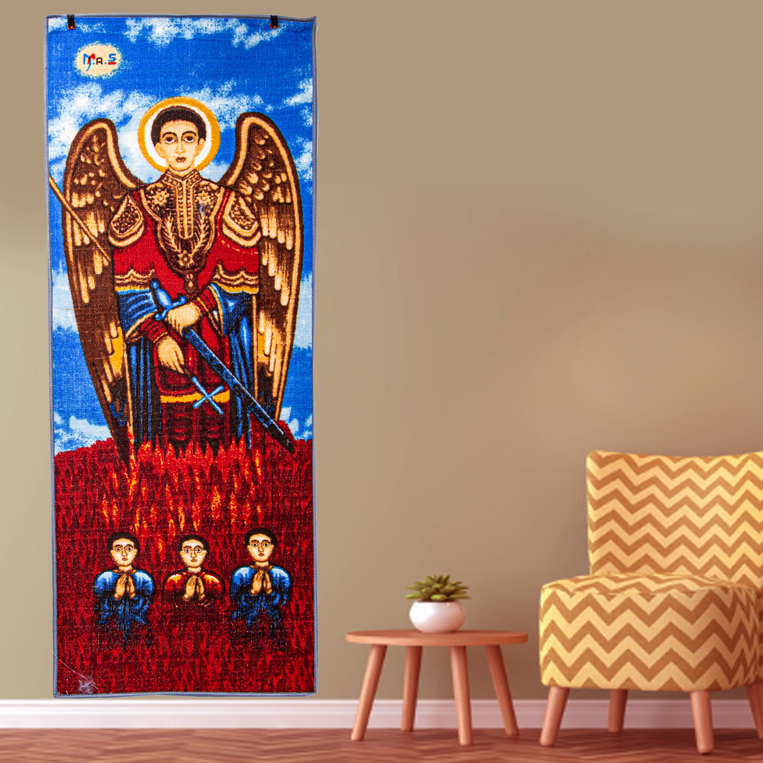 Wall Tapestry with image of St. Gabriel for Prayer at Home